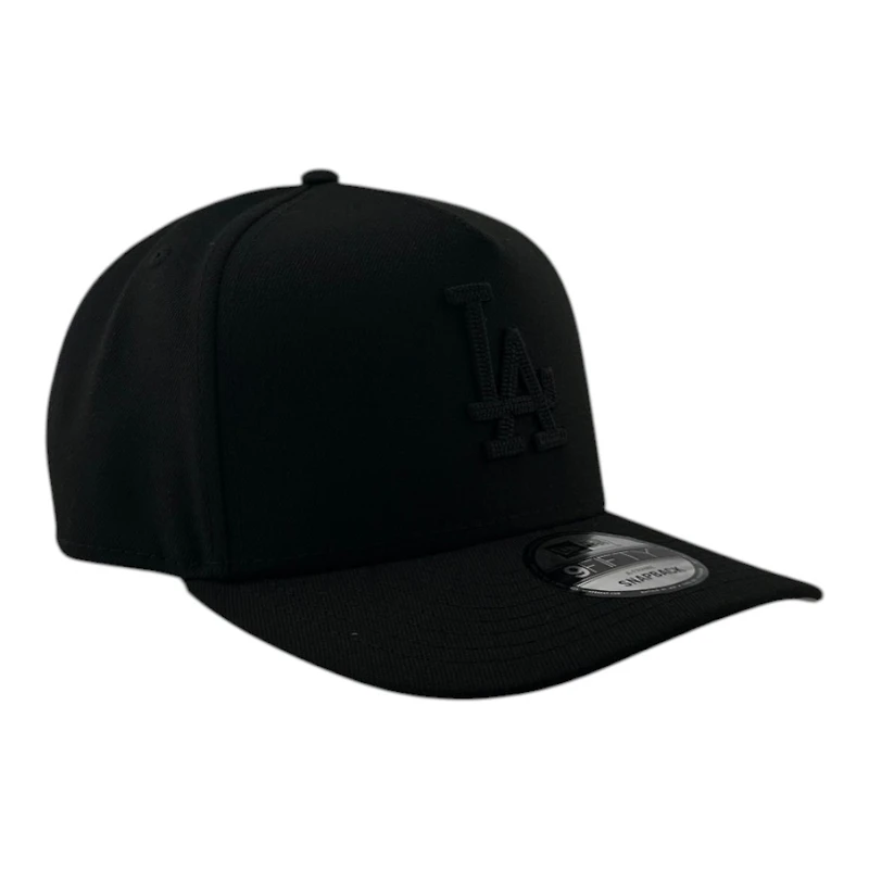 Los Angeles Dodgers Black on Black Basic Grey UV New Era 9FIFTY A-Frame Snapback Hat