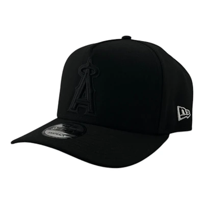 Los Angeles Angels Black on Black Basic Grey UV New Era 9FIFTY A-Frame Snapback Hat