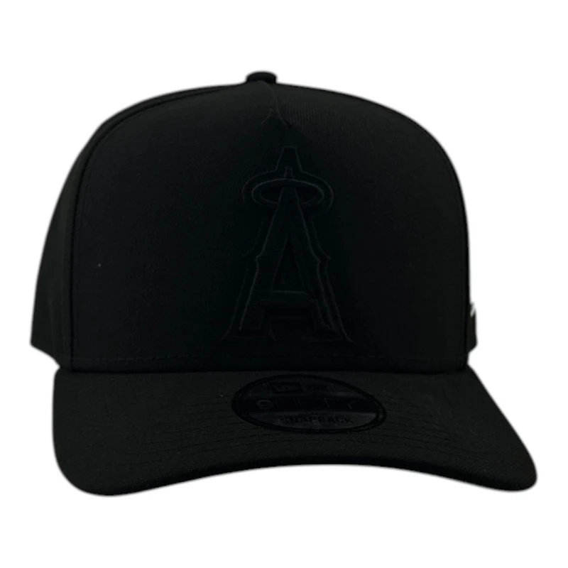 Los Angeles Angels Black on Black Basic Grey UV New Era 9FIFTY A-Frame Snapback Hat