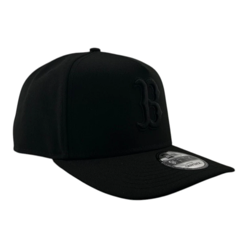 Boston Red Sox Black on Black Basic Grey UV New Era 9FIFTY A-Frame Snapback Hat
