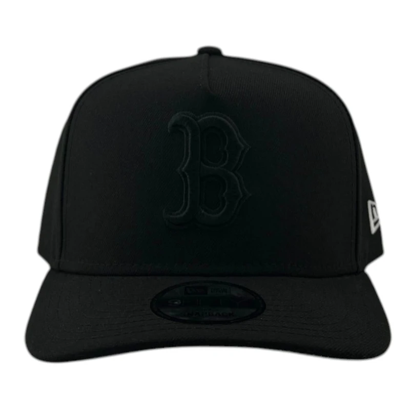 Boston Red Sox Black on Black Basic Grey UV New Era 9FIFTY A-Frame Snapback Hat
