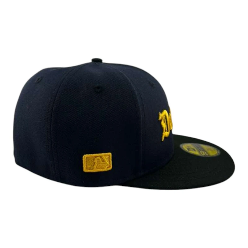 Los Angeles Dodgers Navy and Black with Batterman Side Patch Gray UV New Era 59FIFTY Fitted Hat