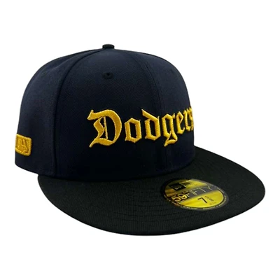 Los Angeles Dodgers Navy and Black with Batterman Side Patch Gray UV New Era 59FIFTY Fitted Hat