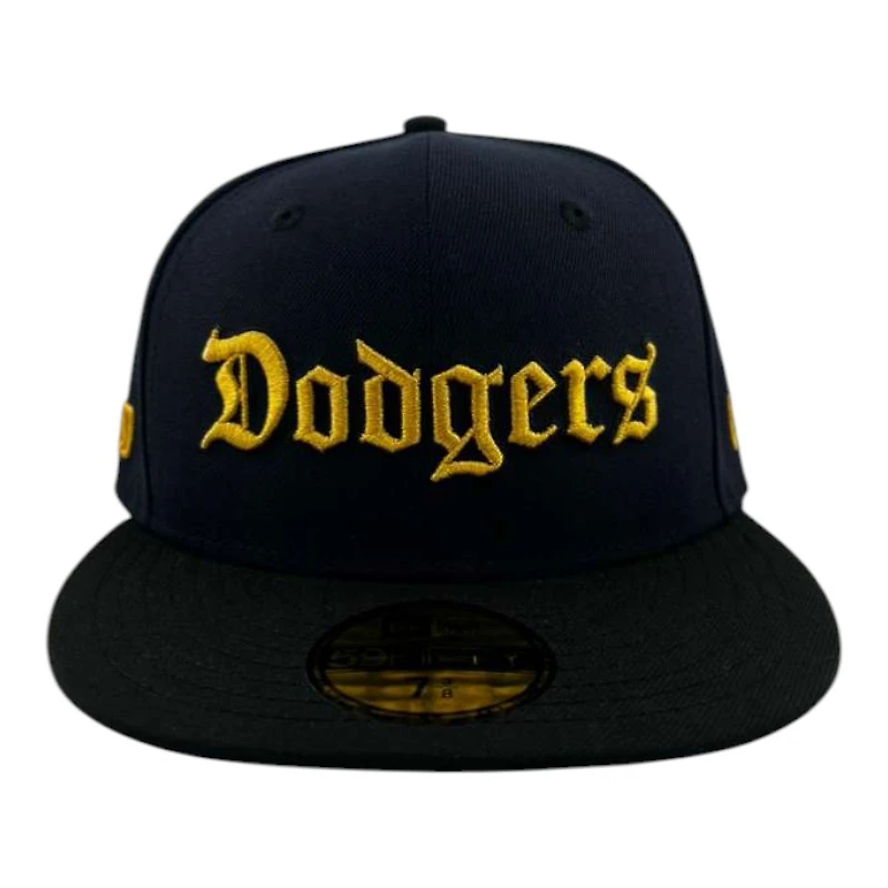 Los Angeles Dodgers Navy and Black with Batterman Side Patch Gray UV New Era 59FIFTY Fitted Hat