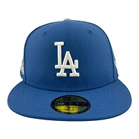 Los Angeles Dodgers Indigo "Opening Day" Back to Champs Patch Gray UV New Era 59FIFTY Fitted Hat