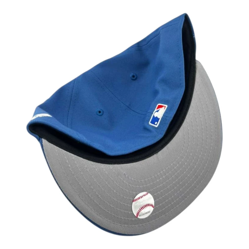 Los Angeles Dodgers Indigo "Opening Day" Back to Champs Patch Gray UV New Era 59FIFTY Fitted Hat