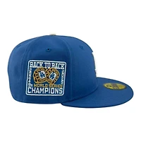 Los Angeles Dodgers Indigo "Opening Day" Back to Champs Patch Gray UV New Era 59FIFTY Fitted Hat