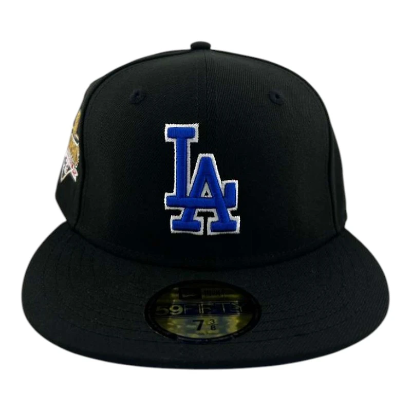 Los Angeles Dodgers Black "Opening Day" 2025 Champs Patch Royal UV New Era 59FIFTY Fitted Hat