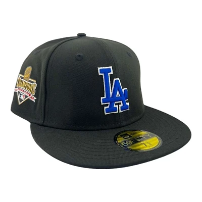 Los Angeles Dodgers Black "Opening Day" 2025 Champs Patch Royal UV New Era 59FIFTY Fitted Hat