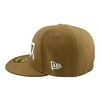 Los Angeles Dodgers Khaki "Opening Day" 2025 WS Champs Patch Icy Blue UV New Era 59FIFTY Fitted Hat