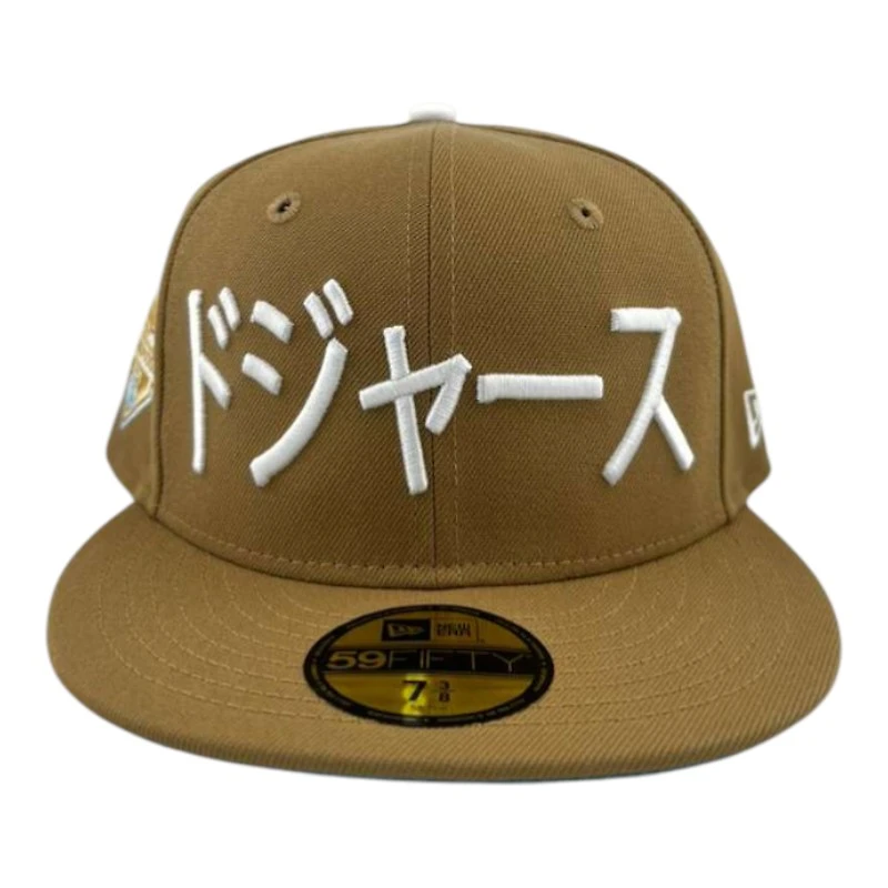 Los Angeles Dodgers Khaki "Opening Day" 2025 WS Champs Patch Icy Blue UV New Era 59FIFTY Fitted Hat