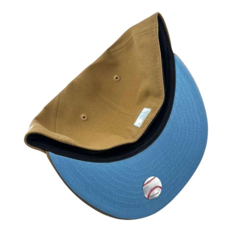 Los Angeles Dodgers Khaki "Opening Day" 2025 WS Champs Patch Icy Blue UV New Era 59FIFTY Fitted Hat