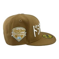 Los Angeles Dodgers Khaki "Opening Day" 2025 WS Champs Patch Icy Blue UV New Era 59FIFTY Fitted Hat