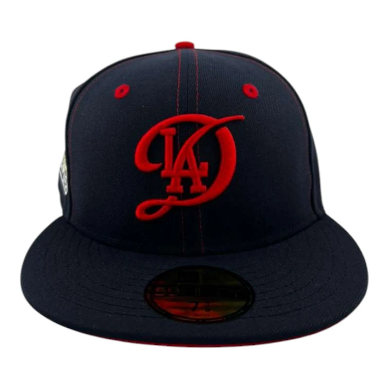 Los Angeles Dodgers Navy "Opening Day" Back to Champs Patch Red UV New Era 59FIFTY Fitted Hat