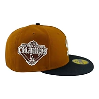 Los Angeles Dodgers Brown and Black "Opening Day" Back to WS Champs Patch Gray UV New Era 59FIFTY Fitted Hat