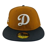 Los Angeles Dodgers Brown and Black "Opening Day" Back to WS Champs Patch Gray UV New Era 59FIFTY Fitted Hat