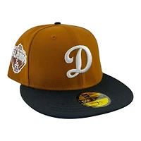Los Angeles Dodgers Brown and Black "Opening Day" Back to WS Champs Patch Gray UV New Era 59FIFTY Fitted Hat