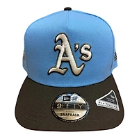 Oakland Athletics Sky Blue and Brown Stomper Patch Gray UV New Era 9FIFTY A-Frame Snapback Hat