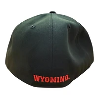 Wyoming Cowboys Red on Black with UV New Era 59FIFTY Fitted Hat