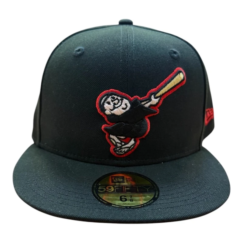 San Diego Padres Red on Black with UV New Era 59FIFTY Fitted Hat