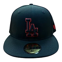 Los Angeles Dodgers Red on Black with UV New Era 59FIFTY Fitted Hat