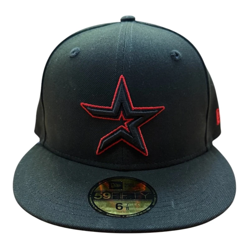 Houston Astros Red on Black with UV New Era 59FIFTY Fitted Hat