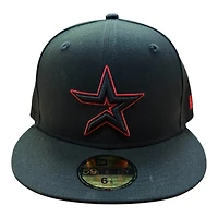 Houston Astros Red on Black with UV New Era 59FIFTY Fitted Hat