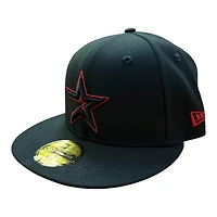 Houston Astros Red on Black with UV New Era 59FIFTY Fitted Hat