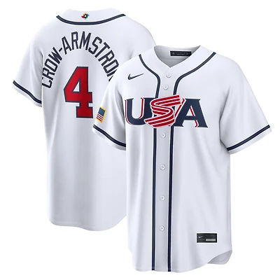 Team USA Pete Crow-Armstrong White 2026 World Baseball Classic WBC Nike Home Stadium Jersey