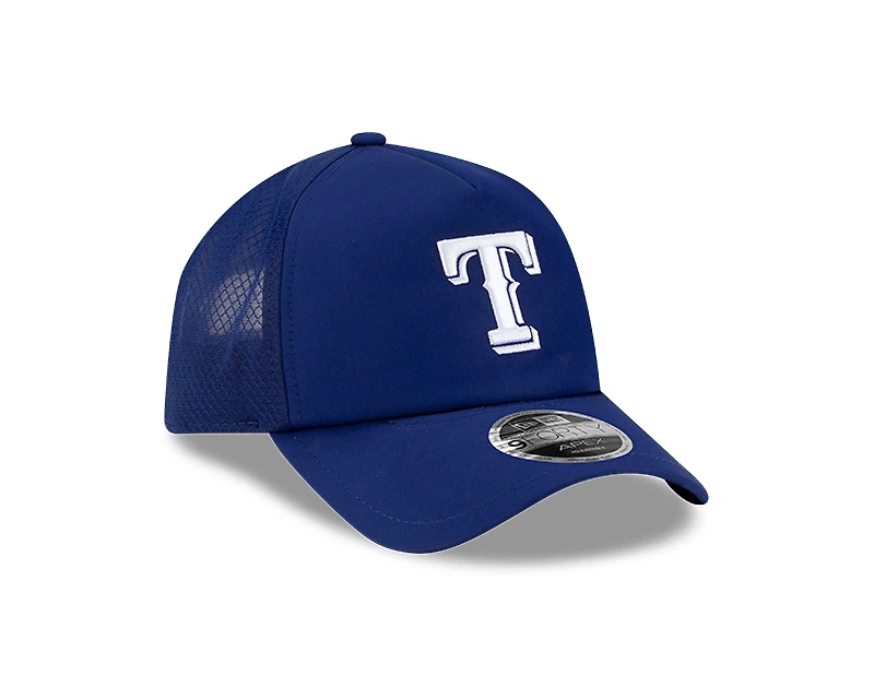 Texas Rangers Royal 2026 Batting Practice New Era 9FORTY Apex Trucker Adjustable Hat