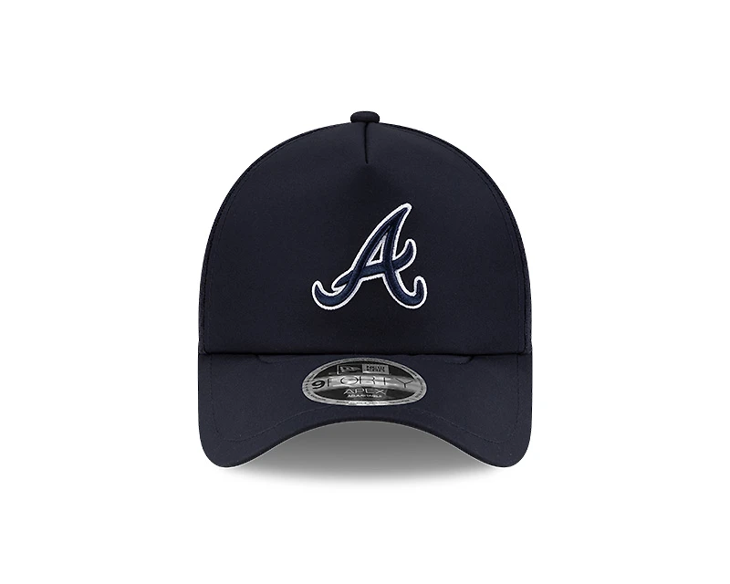 Atlanta Braves Navy 2026 Batting Practice New Era 9FORTY Apex Trucker Adjustable Hat