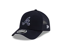 Atlanta Braves Navy 2026 Batting Practice New Era 9FORTY Apex Trucker Adjustable Hat