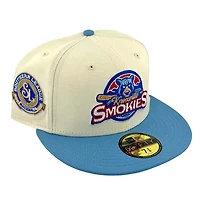 Knoxville Smokies Chrome and Light Blue Southern League Patch Gray UV New Era 59FIFTY Fitted Hat