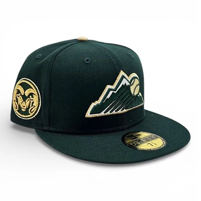 Colorado Rockies Dark Green Leon the Lab State University Patch Grey UV New Era 59FIFTY Fitted Hat