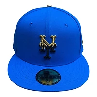 New York Mets Royal Blue NY Side Patch with Gray UV Era 59FIFTY Fitted Hat
