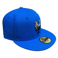 New York Mets Royal Blue NY Side Patch with Gray UV Era 59FIFTY Fitted Hat