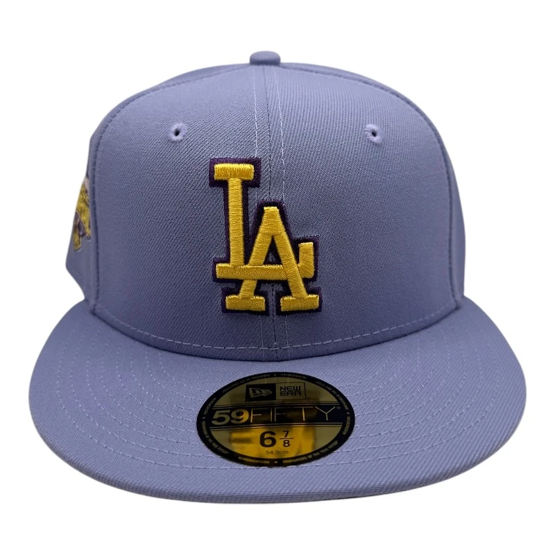 Los Angeles Dodgers Lavender 2024-25 Back to Champions Patch Gray UV New Era 59FIFTY Fitted Hat