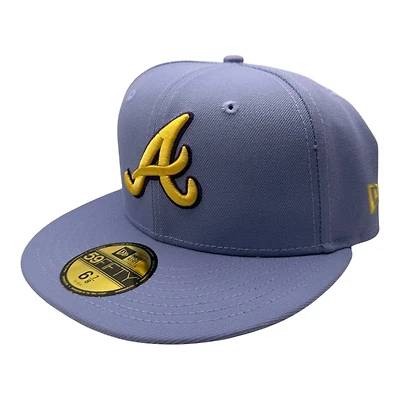 Atlanta Braves Lavender Atlanta-Fulton Park Patch Gray UV New Era 59FIFTY Fitted Hat