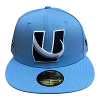 UTAH Mammoth Mountain Blue "U" Tusk Logo Patch Gray UV New Era 59FIFTY Fitted Hat