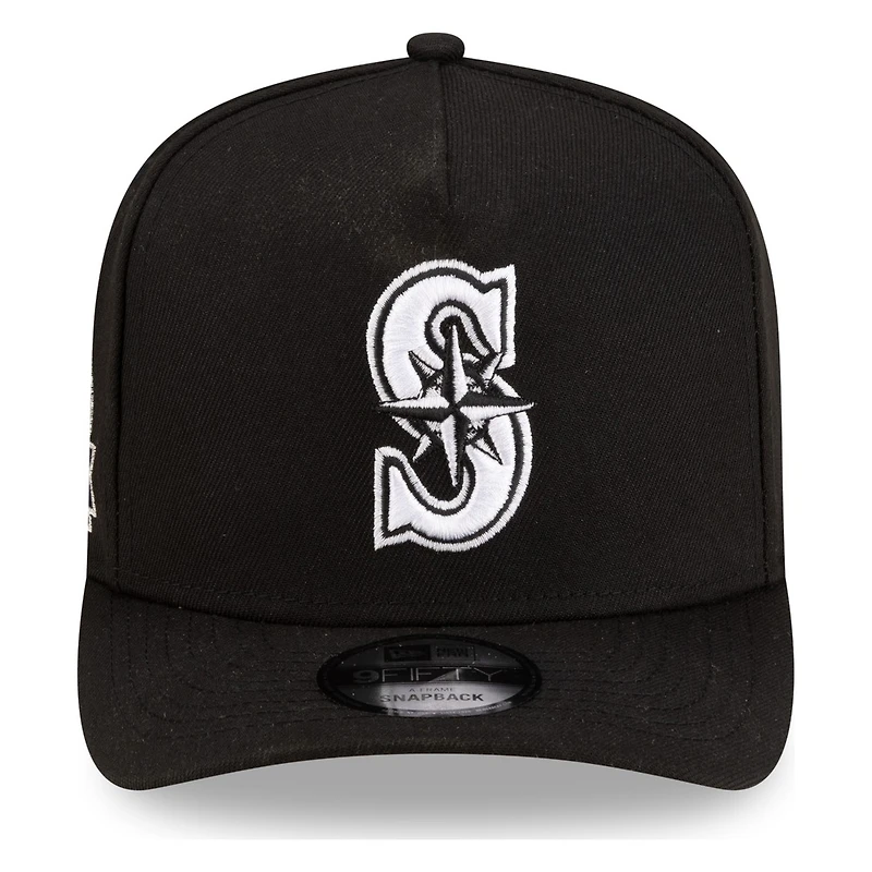 Seattle Mariners Black 30th Anniversary Patch Pink UV Mariners Patch New Era 9FIFTY A-Frame Snapback Hat