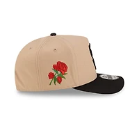 San Diego Padres Camel Brown and Black with Red Rose Side Patch New Era 9FIFTY A-Frame Snapback Hat