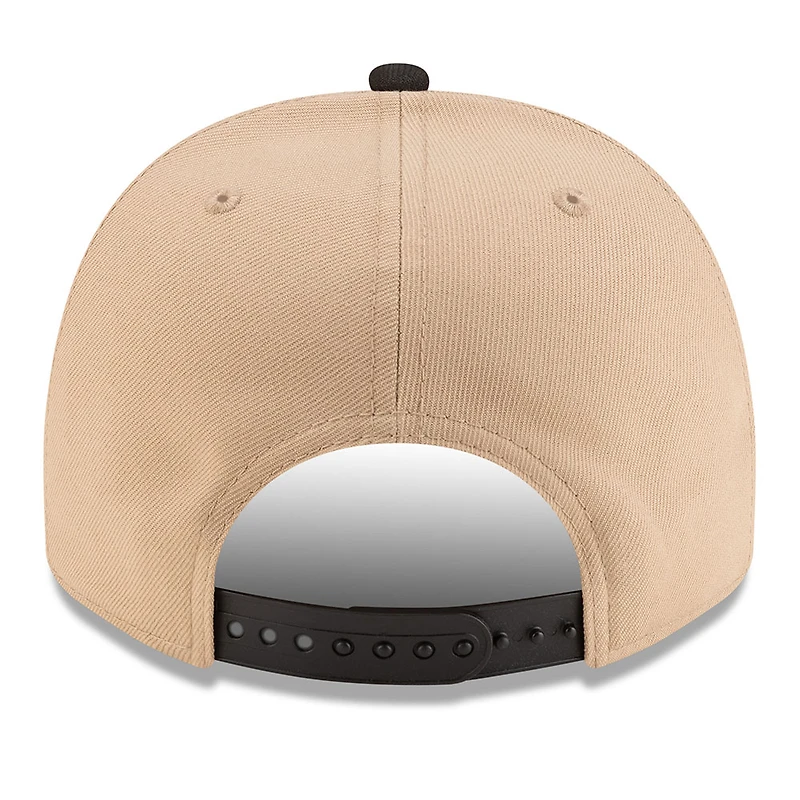 Oakland Athletics Camel Brown and Black with Red Rose Side Patch New Era 9FIFTY A-Frame Snapback Hat