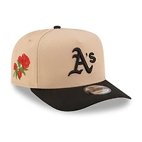 Oakland Athletics Camel Brown and Black with Red Rose Side Patch New Era 9FIFTY A-Frame Snapback Hat