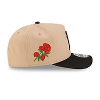 Oakland Athletics Camel Brown and Black with Red Rose Side Patch New Era 9FIFTY A-Frame Snapback Hat