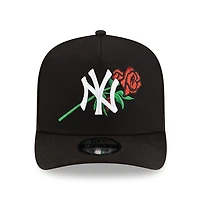 New York Yankees Black and White with Rose Logo New Era 9FIFTY A-Frame Snapback Hat