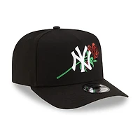 New York Yankees Black and White with Rose Logo New Era 9FIFTY A-Frame Snapback Hat