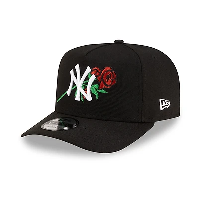 New York Yankees Black and White with Rose Logo New Era 9FIFTY A-Frame Snapback Hat
