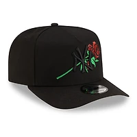 New York Yankees All Black with Rose Logo New Era 9FIFTY A-Frame Snapback Hat