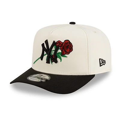New York Yankees Chrome and Black with Rose Logo New Era 9FIFTY A-Frame Snapback Hat