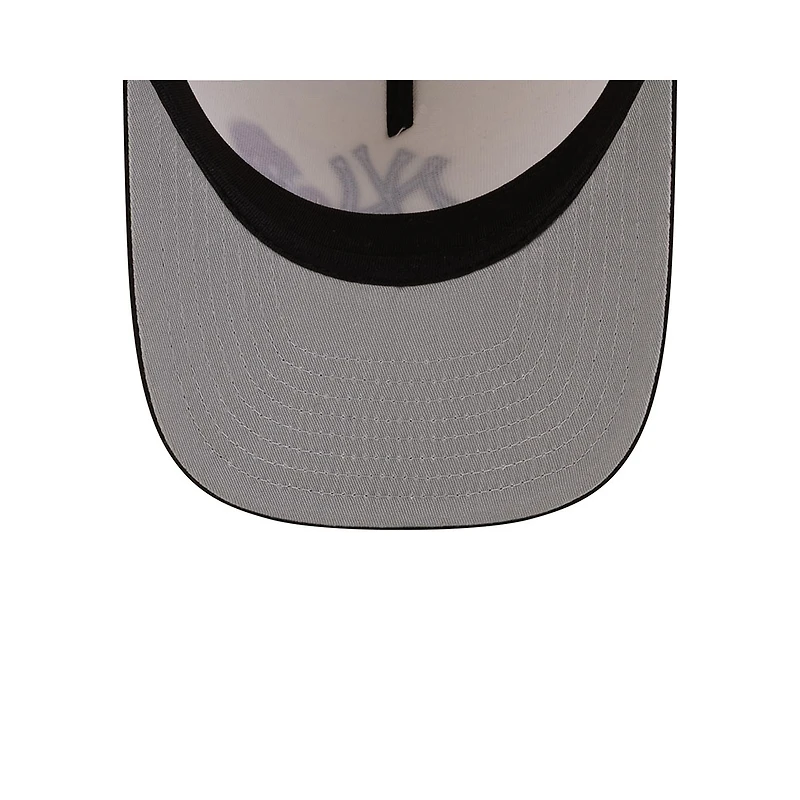 New York Yankees Chrome and Black with Front Rose New Era 9FIFTY A-Frame Snapback Hat